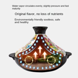 Xgxoz Tagine Pot Ceramic Non Stick Tagine with Lids for Cooking Slow Casserole Dishes Pan Electromagnetic Cooker Tajine Pot