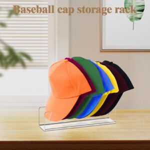 Esnendir Hat Stand For Baseball Caps -Acrylic Hat Organizer, No Install Large Capacity Hat Holder For 14 Baseball Caps For Bedroom, Closet, Dresser 2 Pack (Clear)