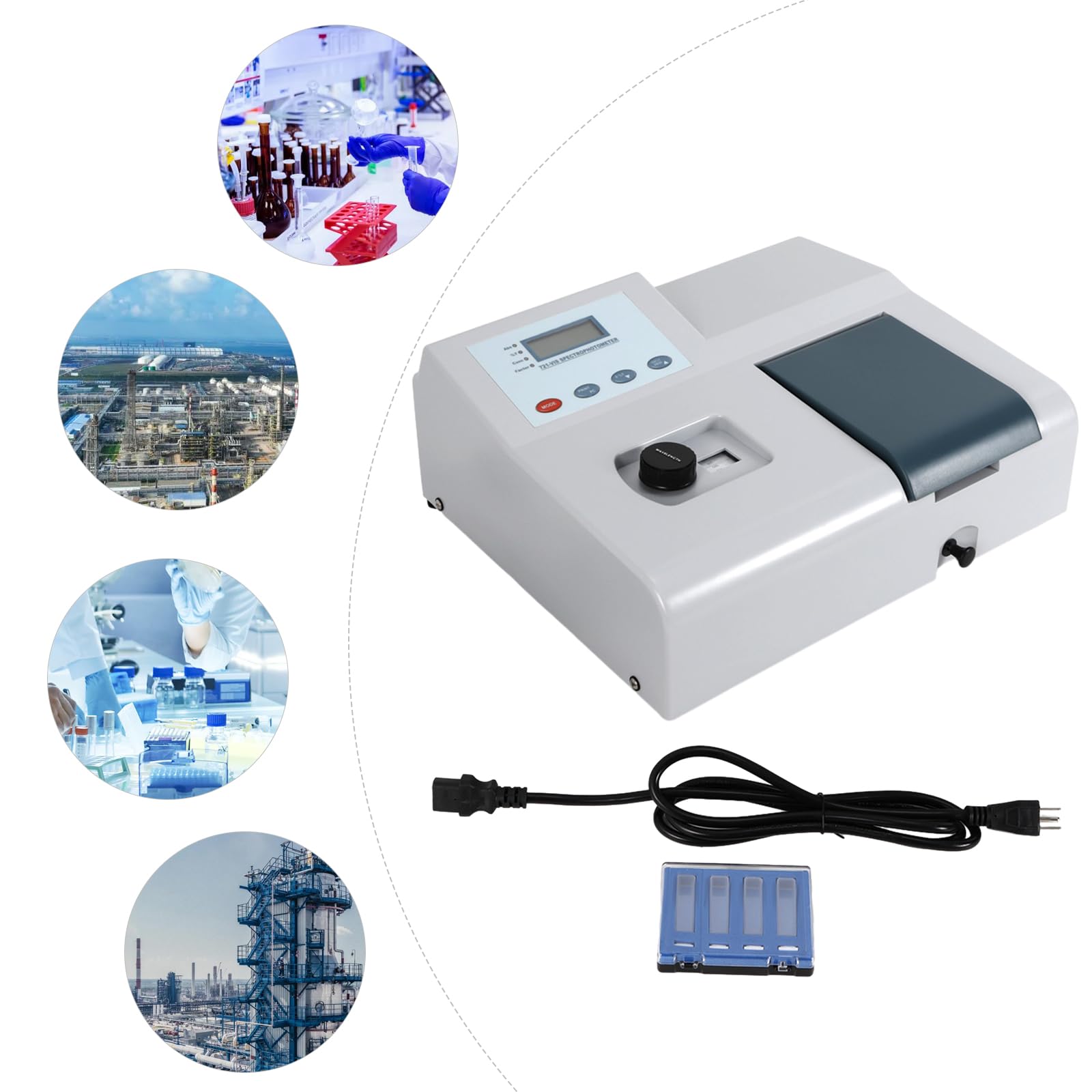 Lab Spectrophotometers, Digital Vis Spectrophotometer, Visible Spectrophotometer Wavelength Range 350-1020nm, Tungsten Lamp Lab Equipment