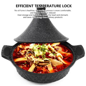 Xgxoz Tagine Pot with Ceramic Lid for Cooking 4.1Litre 32Cm Traditional Tender Slow Cook Tajin Casserole Pan for Induction Gas Electric Ceramic Hobs Safe,Black