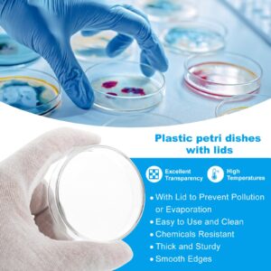 PATIKIL 35mm Plastic Petri Dishes with Lid, 20 Pcs Petri Plates Tissue Culture Plate for Lab Science Experiment, Clear