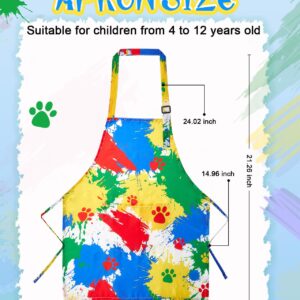 Lictin 2 Pack Kids Apron for Girls Boys Art Aprons for Cooking, Waterproof Art Apron with Pockets for Kids Painting Cooking Baking (4-12 Years)