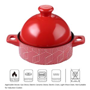 Xgxoz Ceramic Tajine Cooking Pot Ceramic Pots, Tajine Cooking Pot with Lid, Stew Casserole Slow Cooker for Home Kitchen