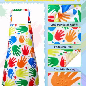 Lictin 2 Pack Kids Apron for Girls Boys Art Aprons for Cooking, Waterproof Art Apron with Pockets for Kids Painting Cooking Baking (4-12 Years)