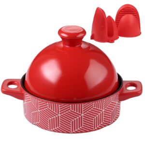 xgxoz ceramic tajine cooking pot ceramic pots, tajine cooking pot with lid, stew casserole slow cooker for home kitchen