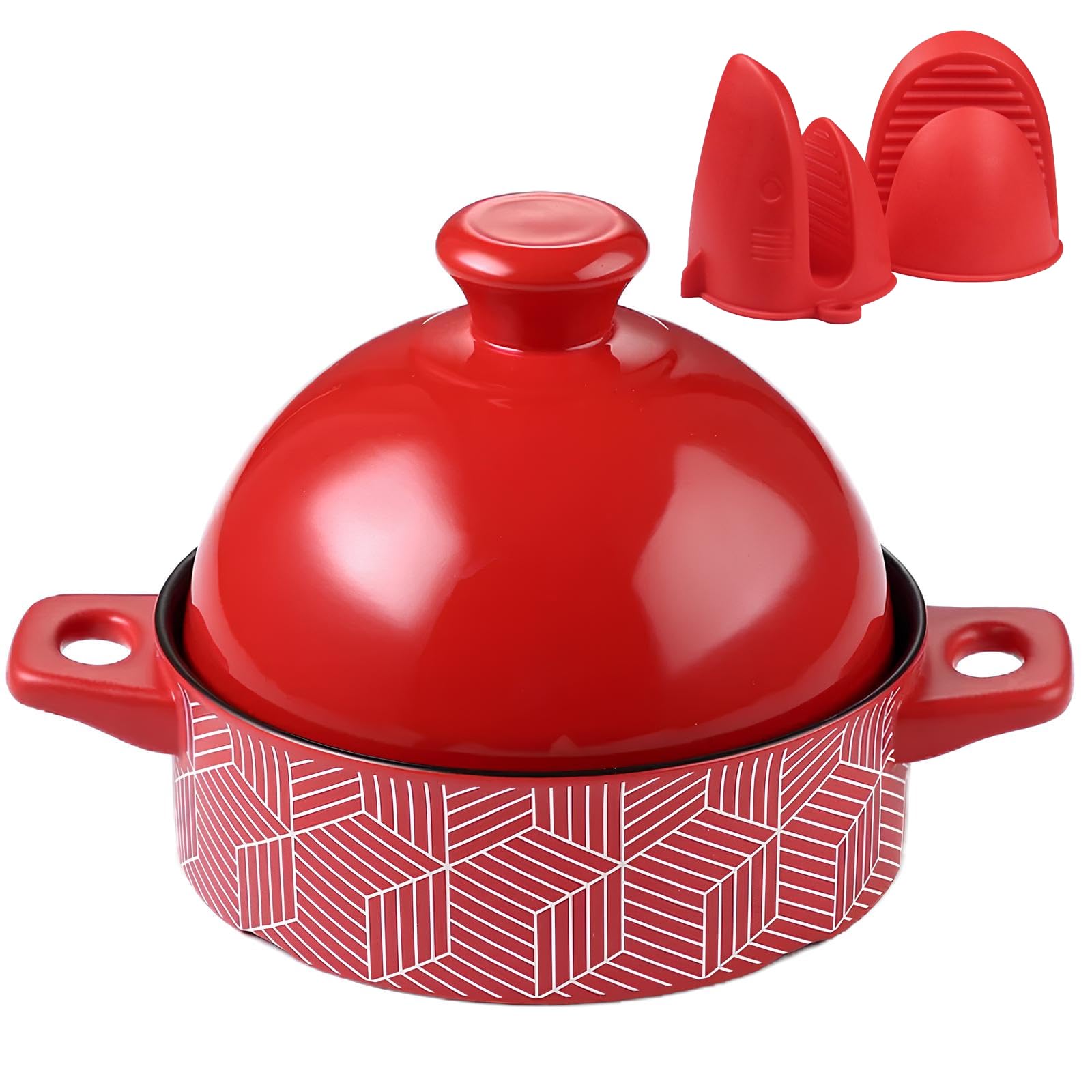 Xgxoz Ceramic Tajine Cooking Pot Ceramic Pots, Tajine Cooking Pot with Lid, Stew Casserole Slow Cooker for Home Kitchen