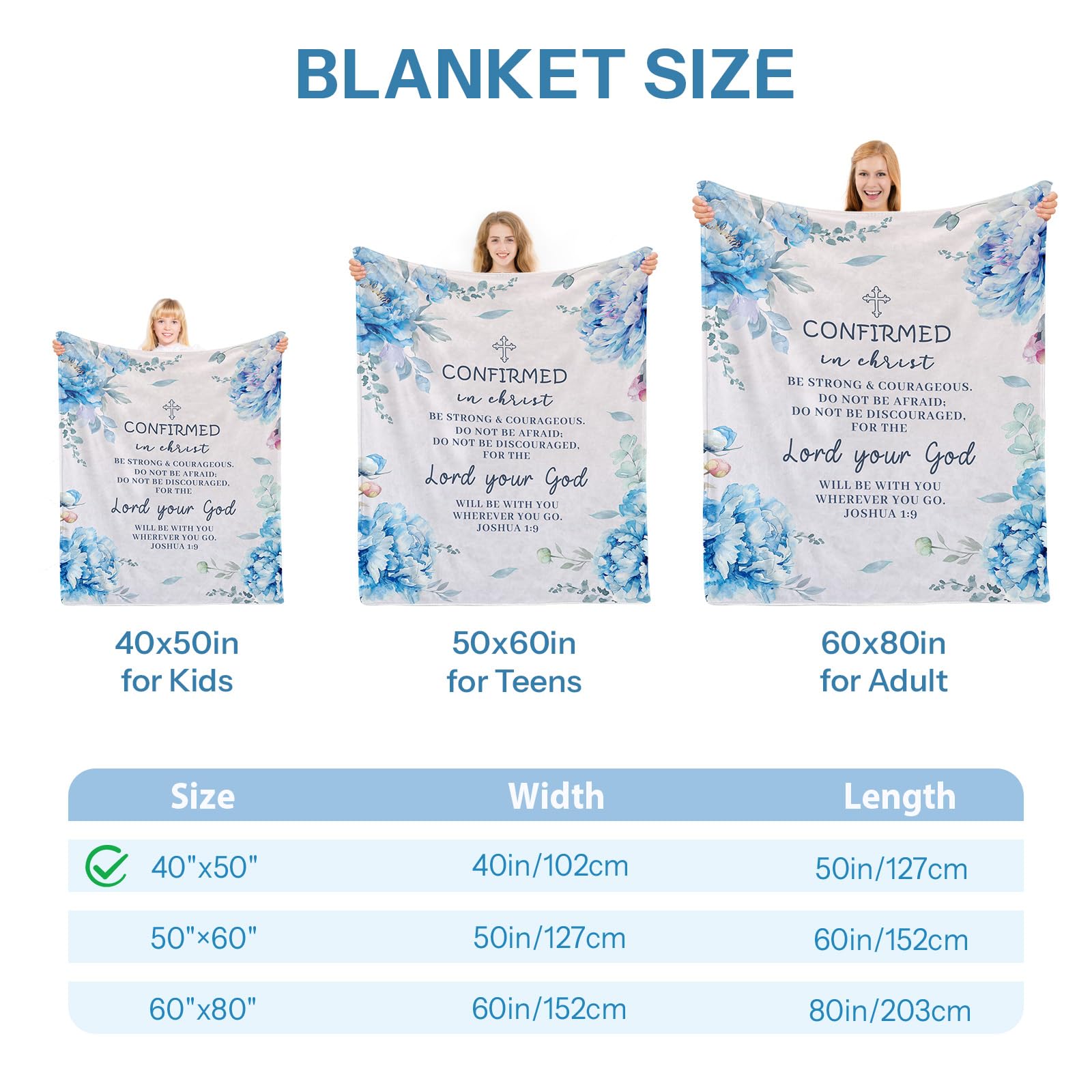 Confirmation Gifts, Confirmation Gift for Girls, Confirmation Gifts for Teenage, Confirmation Decorations, Confirmation Gift for Teen Girls, Confirmation Blanket Gifts for Girls on Birthday 40x50 IN