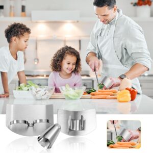 4pcs Stainless Steel Finger Guards and 2pcs Nail Guards, Single & Double-Finger Protector for Cutting Food Kitchen Finger Shield for Chopping Slicing Dicing