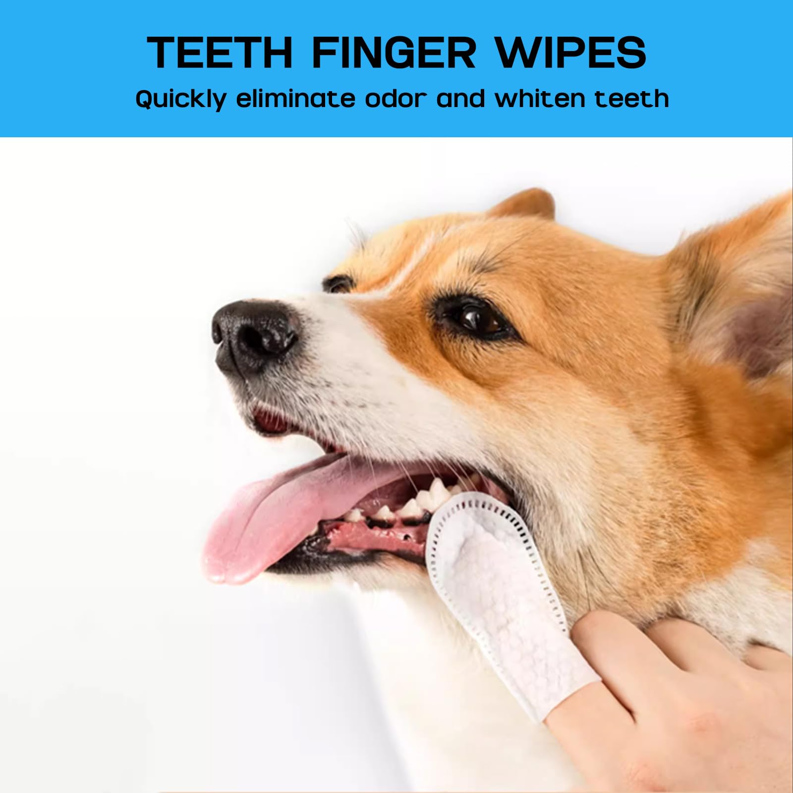 HEKEDES 3-in-1 Pet Cleaner Finger Wipes Grooming Kit: Ear Finger Wipes, Teeth Finger Wipes and Eyes Finger Wipes - 150 Count