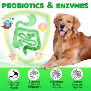 Probiotics for Dogs, 180 Chews Dog Probiotics and Digestive Enzymes, Promotes Gut Health, Dog Probiotics for Bowel Support, Immunity Health