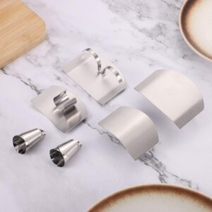 4pcs Stainless Steel Finger Guards and 2pcs Nail Guards, Single & Double-Finger Protector for Cutting Food Kitchen Finger Shield for Chopping Slicing Dicing