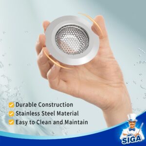 MR.SIGA Bathtub Drain Strainer, Stainless Steel Shower Bathtub Drain Hair Catcher, Bathroom Sink Drain Strainer, 3 Pack