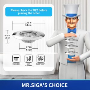 MR.SIGA Bathtub Drain Strainer, Stainless Steel Shower Bathtub Drain Hair Catcher, Bathroom Sink Drain Strainer, 3 Pack