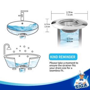 MR.SIGA Bathtub Drain Strainer, Stainless Steel Shower Bathtub Drain Hair Catcher, Bathroom Sink Drain Strainer, 3 Pack