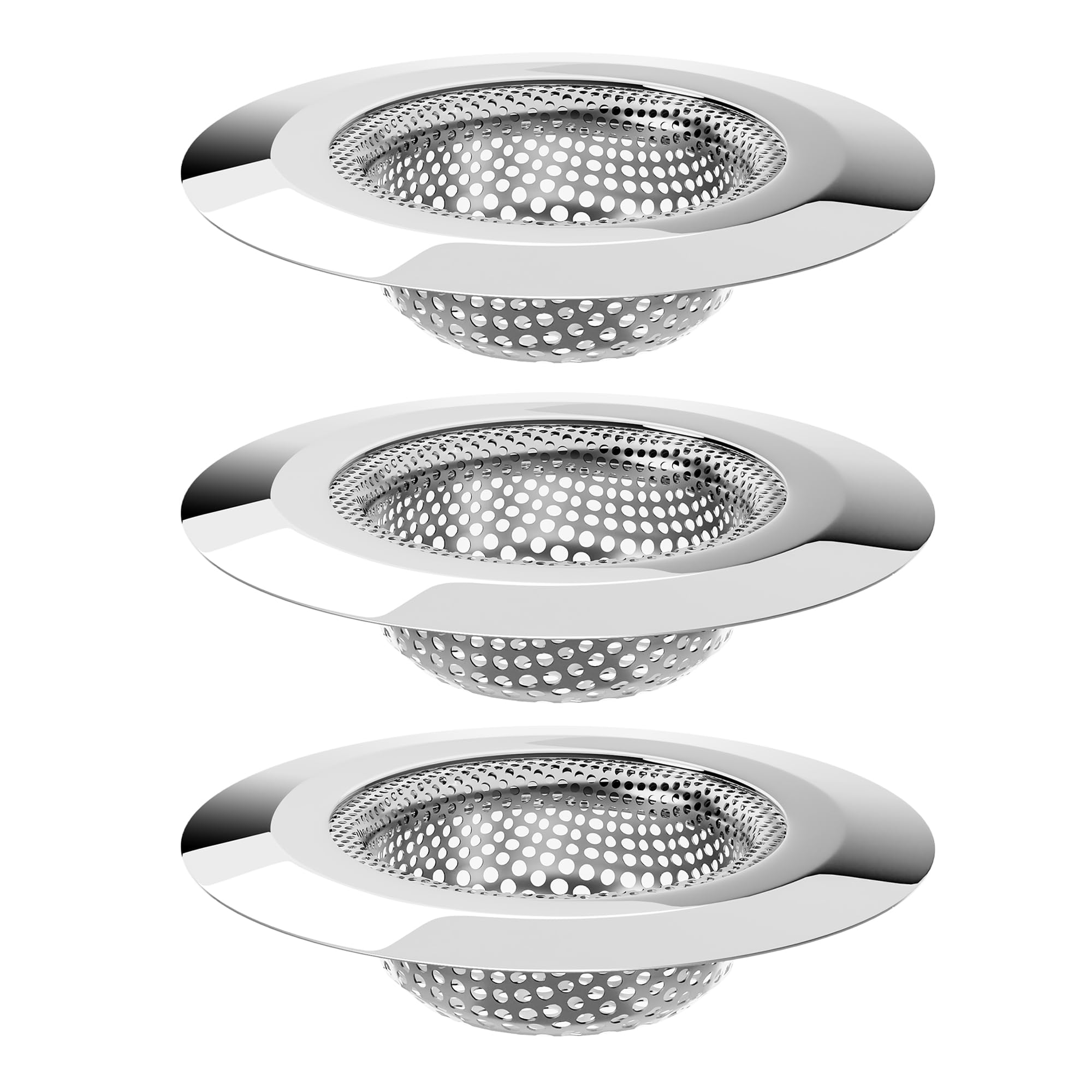 MR.SIGA Bathtub Drain Strainer, Stainless Steel Shower Bathtub Drain Hair Catcher, Bathroom Sink Drain Strainer, 3 Pack