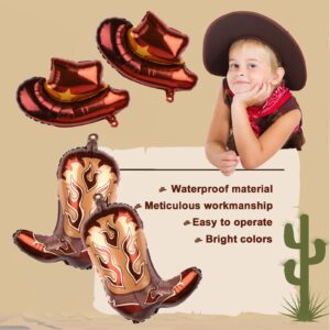 8pcs Western Themed Party Balloons, Large Cowgirl Boots Hats Foil Balloon Cowboy Party Decorations for Cowboy Theme Party Birthday Baby Shower Supplies Decorations