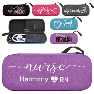 custom nurse stethoscope case personalized stethoscope case with name customized stethoscopes case with mesh pocket travel case organizer for medical assistant, doctor,rn...