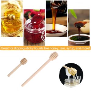 4 Pcs Wooden Honey Dipper Sticks,3 Inches Honey Comb Stick Honey Spoon Honey Wand for Honey Collecting Dispensing Drizzling Jam