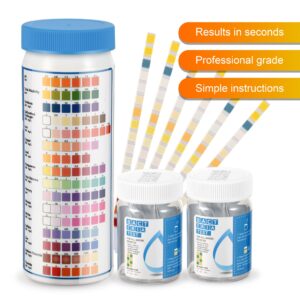 AAwipes Complete Water Testing Kits for Drinking Water 100 Strips + 2 Bacteria Tester Kits 17 in 1 Well, Tap, Drinking Water, City Water Testing Strips (100)