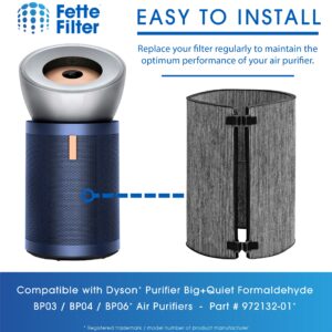 Fette Filter - Carbon Filter Replacement Compatible with Dyson K-Carbon, Compare to Part # 972133-02 & 972133-03 for Dyson Models BP03/BP04/BP06 Purifier Big+Quiet Formaldehyde Extra Large. 1-Pack