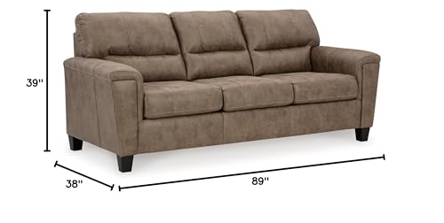 Signature Design by Ashley Navi Queen Sofa Sleeper, 89" W x 38" D x 39" H, Dark Brown