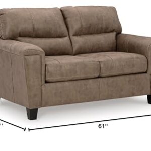 Signature Design by Ashley Navi Loveseat, 61" W x 38" D x 39" H, Dark Brown