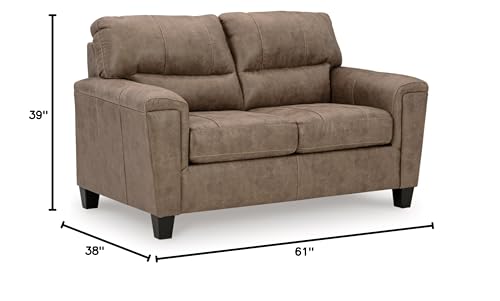 Signature Design by Ashley Navi Loveseat, 61" W x 38" D x 39" H, Dark Brown