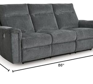 Signature Design by Ashley Barnsana Minimalist Power Reclining Sofa with USB Charging Ports, Gray