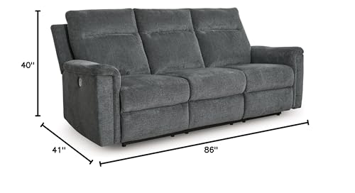 Signature Design by Ashley Barnsana Minimalist Power Reclining Sofa with USB Charging Ports, Gray