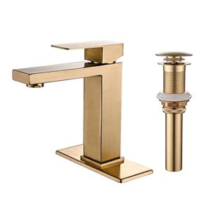 KMZSHPJNY Gold Bathroom Faucet Single Handle Vanity Faucet Farmhouse Bathroom Sink Faucet Bath Vessel Basin Faucet for Kitchen 6052