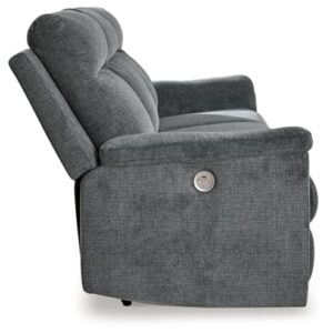 Signature Design by Ashley Barnsana Minimalist Power Reclining Sofa with USB Charging Ports, Gray