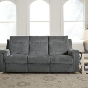 Signature Design by Ashley Barnsana Minimalist Power Reclining Sofa with USB Charging Ports, Gray