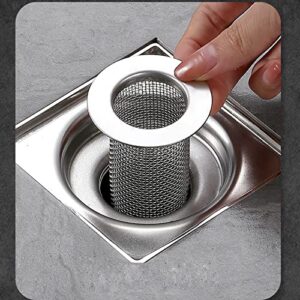 Multifunctional Stainless Steel Floor Drain Filter Mesh Filter Hair Bathroom Kitchen Sink Anti-Blocking Strainer Shower Bathtub Hair Catcher Sink Drain Stopper Shower Drain Hair