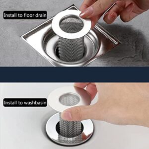 Multifunctional Stainless Steel Floor Drain Filter Mesh Filter Hair Bathroom Kitchen Sink Anti-Blocking Strainer Shower Bathtub Hair Catcher Sink Drain Stopper Shower Drain Hair