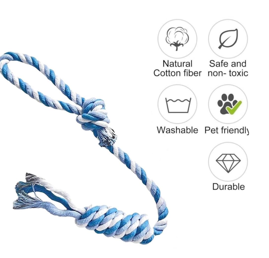 Flossy Chews Rope Tug Dog Rope Toys for Large and Medium Aggressive Chewers, Heavy Duty for Large Breed, Indestructible Dog Chew Toys, Tug of War, 100% Cotton Teeth Cleaning (Pink White, Large 17.8")