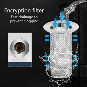 Multifunctional Stainless Steel Floor Drain Filter Mesh Filter Hair Bathroom Kitchen Sink Anti-Blocking Strainer Shower Bathtub Hair Catcher Sink Drain Stopper Shower Drain Hair