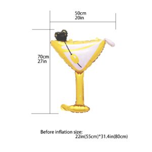 JDOQOKJ Martini Balloon for Party Decoration margarita balloons Aluminum film for Bachelorette Party Dirty Martini Themed Party Decorations Cocktail Balloon Bikinis and Bachelorette Party(2pcs)