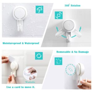 QuanRise Suction Hooks Powerful Vacuum Suction Cup Hooks- Heavy Duty for Shower, Waterproof Suction Hanger for Bathroom Kitchen Towel, Wall Hooks, Kitchen Tools Removable and Reusable (8 Pack)