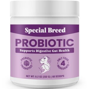 special breed probiotic powder for dogs - probiotics digestive supplement with bone broth for your dog, supports healthy pet digestion, 8.2 oz