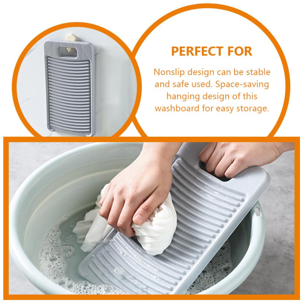 Cabilock Washing Washboard Hangable Plastic Washboard Washing Board Cleaning Laundry Washboard Household Non-slip Washboard Scrubbing Board for Laundry Hand Wash