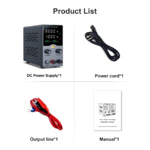 DC Power Supply Variable, Bench Power Supply with Encoder Adjustments Knob, USB Charge Interface, Variable Power Supply with USB Output Current Display, Over-Current Protection (30V 10 Black)