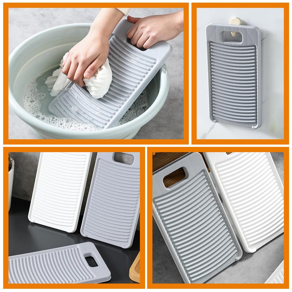 Cabilock Washing Washboard Hangable Plastic Washboard Washing Board Cleaning Laundry Washboard Household Non-slip Washboard Scrubbing Board for Laundry Hand Wash