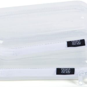 Peace & Tidy Hard-Sided Storage Case, Clear & White