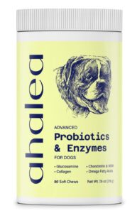 ahalea probiotics for dogs- dog probiotics for digestive health, support gut health, diarrhea, digestive health & seasonal allergies, 90 count 2 billion cfus