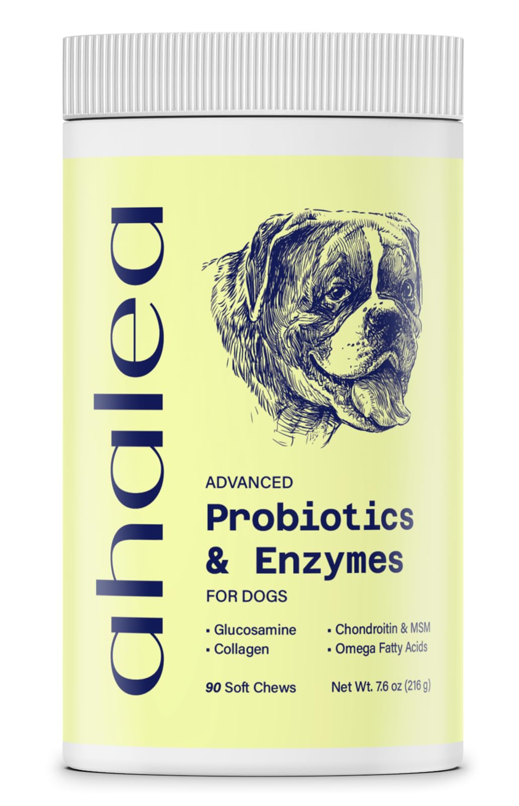 AHALEA Probiotics for Dogs- Dog Probiotics for Digestive Health, Support Gut Health, Diarrhea, Digestive Health & Seasonal Allergies, 90 Count 2 Billion CFUs