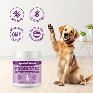 Special Breed Probiotic Powder for Dogs - Probiotics Digestive Supplement with Bone Broth for Your Dog, Supports Healthy Pet Digestion, 8.2 oz