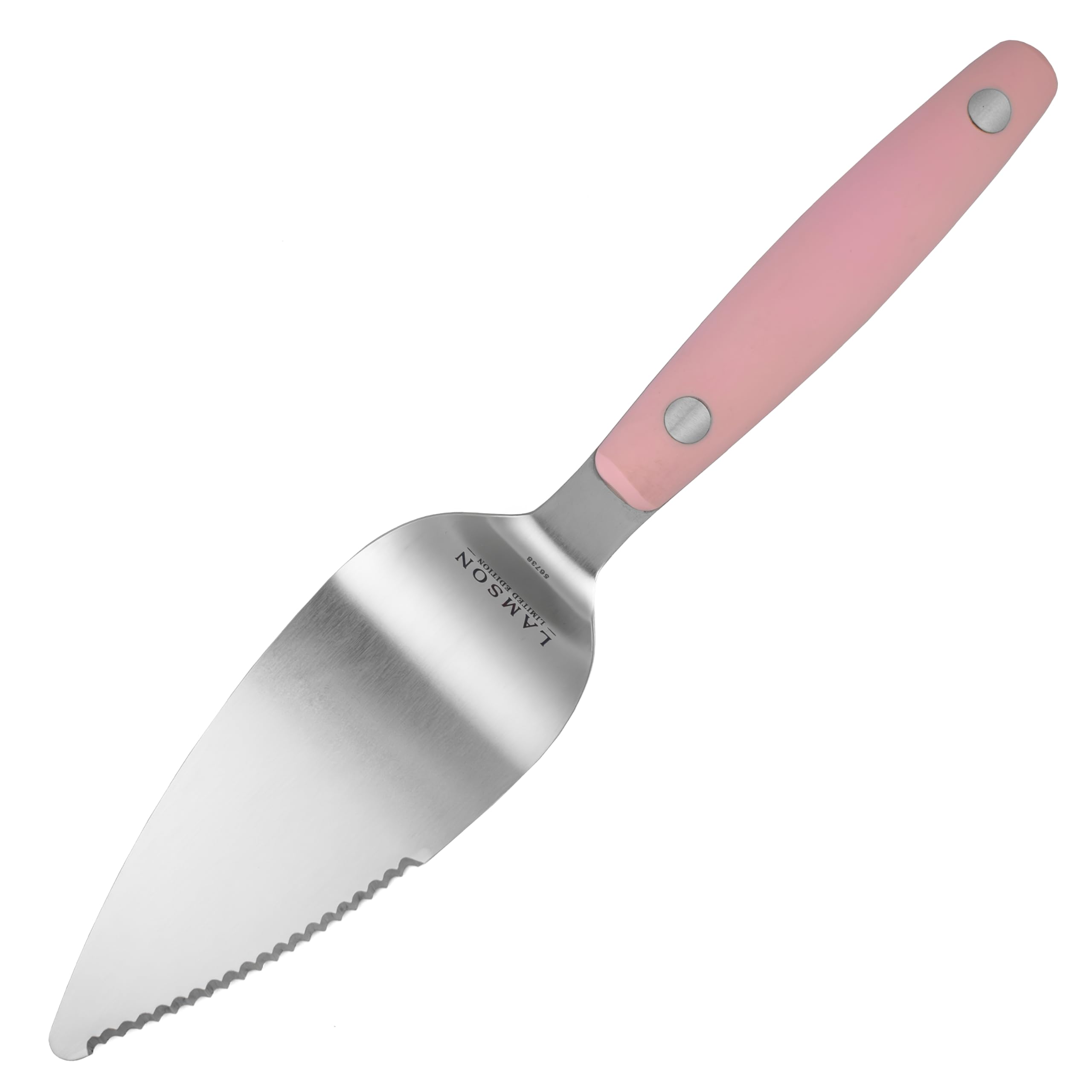 Lamson's famous Pie & Cake Server, with a new PINK sleek Vintage-Style Ultra Durable handle.