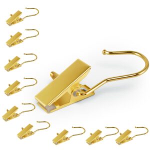 10pcs gold boot clips for hanging, single clip hangers, boot clips, sock clips, laundry hooks, hat clips for hanging, clothes clips for hanging clothes, premium clothes pins, boot hangers for closet