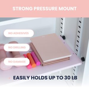 Pink Adjustable Locker Shelf All Metal| Heavy Duty Powder-Coated Steel Locker Organizer for School & Gym | Shelf for Locker with Easy Install, Locker Divider | Locker Organizer Shelf Pink