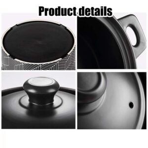 Xgxoz Cooking Tagine Pot Enameled Cooker Pot 1.3L Ceramic Casserole Heat-Resistant Earthen Pot with Enameled Ceramic Lid